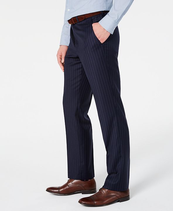 lauren ralph lauren navy plaid ultraflex dress pants
