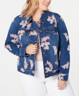 macys plus size denim jacket