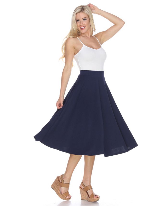 White Mark Flared Midi Skirt with Pockets & Reviews - Skirts - Women ...