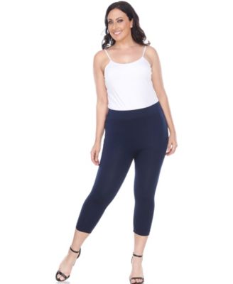 plus size white capri leggings