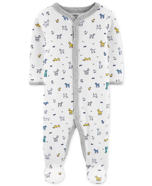 Carter S Baby Boys 1 Pc Dog Print Cotton Footed Pajamas Reviews Pajamas Kids Macy S