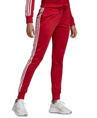 adidas 3 stripes red pants