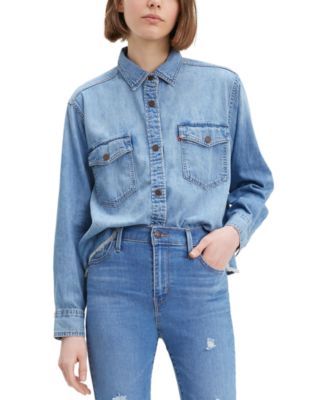 womens denim shirts at macy's