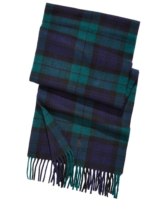 Polo Ralph Lauren Men's Classic Cashmere Tartan Scarf & Reviews Hats
