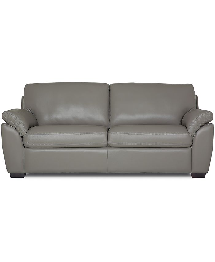 Furniture Lothan 82" Leather Apartment Sofa with 2 Cushions, Created