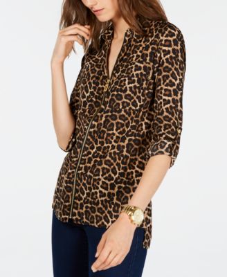 michael kors leopard print blouse