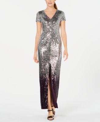 calvin klein silver gown