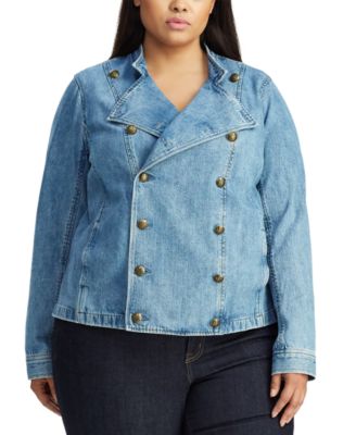 macys plus size denim jacket