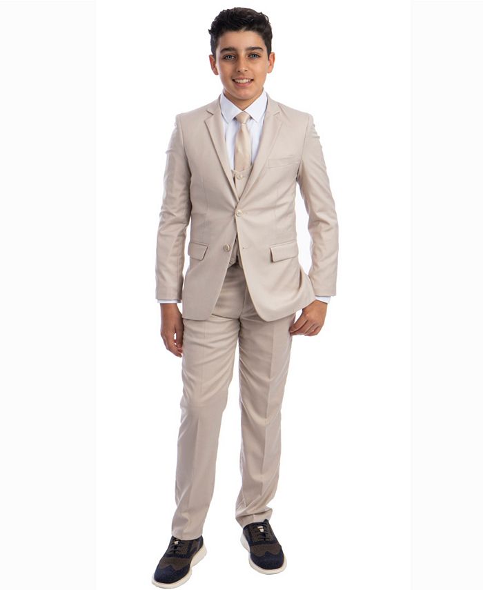 Perry Ellis Boy S 5 Piece Shirt Tie Jacket Vest And Pants Solid Suit Set Reviews Suits Dress Shirts Kids Macy S