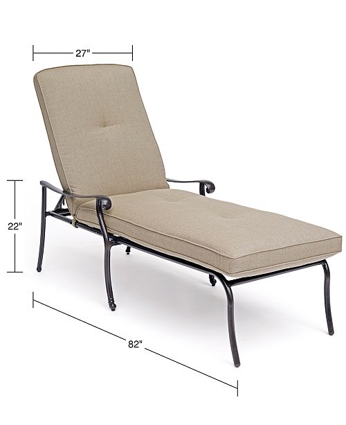 Furniture Chateau Aluminum Outdoor Chaise Lounge With Sunbrella Cushion Created For Macy S Reviews Furniture Macy S