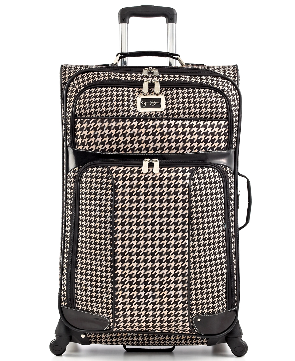 Jessica Simpson Suitcase, 24 Houndstooth Rolling Expandable Spinner