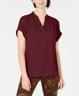 macys petite red tops