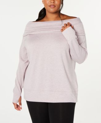 plus size off the shoulder sweatshirts