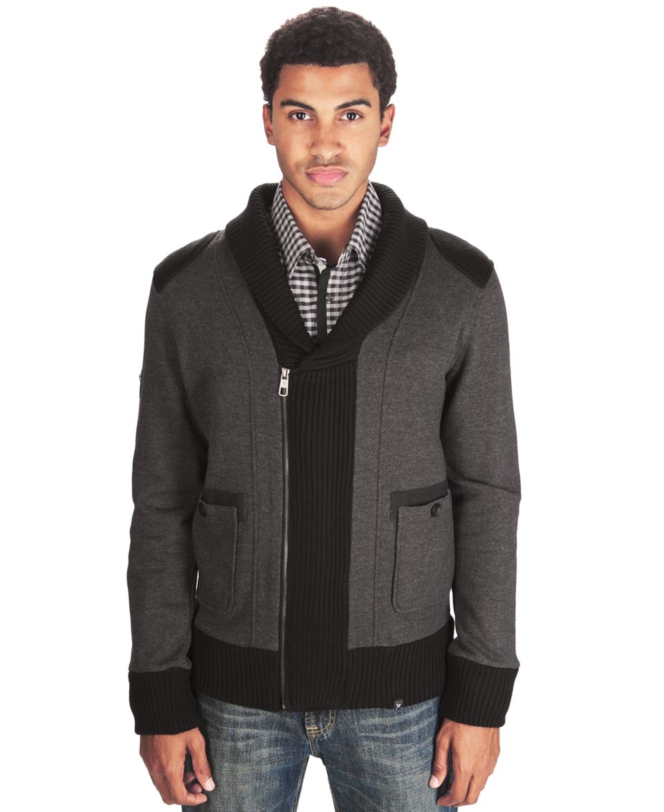 Marc Ecko Cut & Sew Sweater, Fleece Arm Band Cardigan  