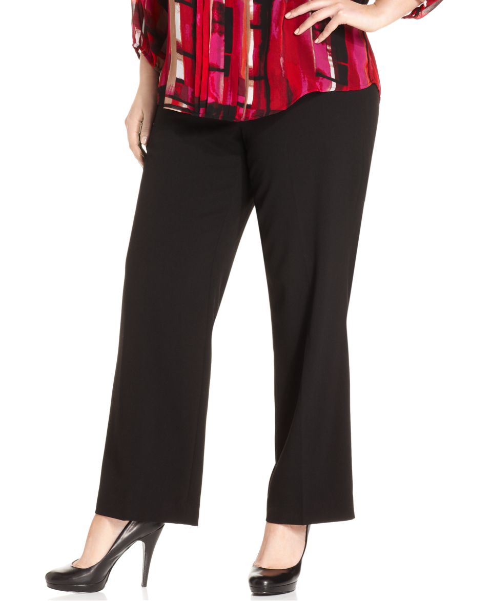 Calvin Klein Plus Size Pants, Hudson Straight Leg Trousers   Plus