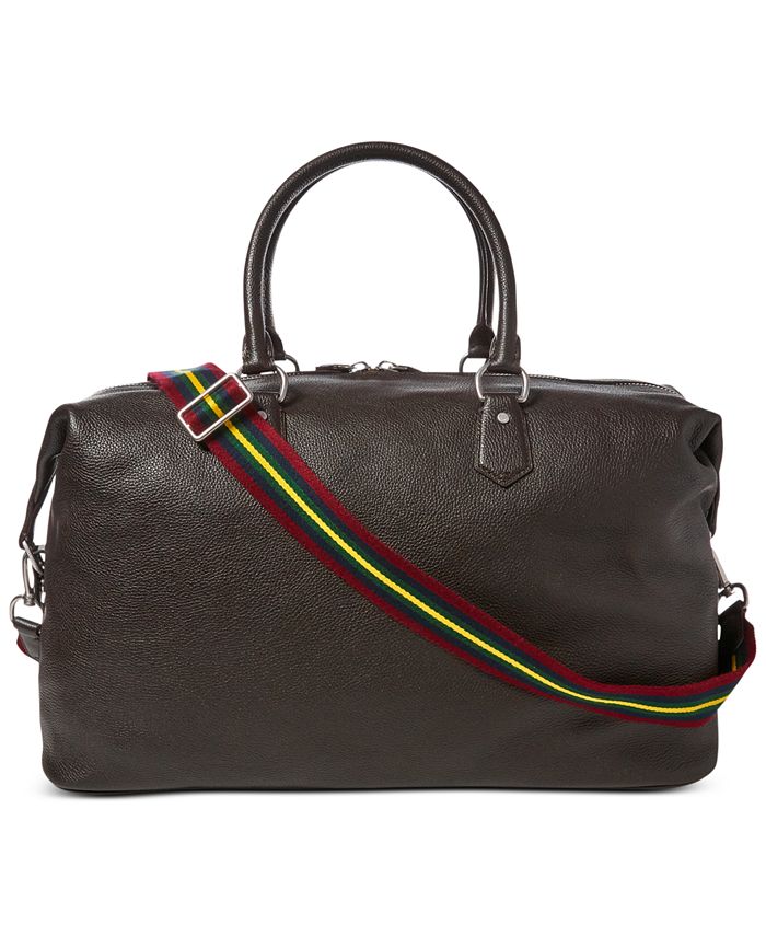 Polo Ralph Lauren Men's Pebbled Leather Duffel Bag & Reviews - All Accessories - Men - Macy's