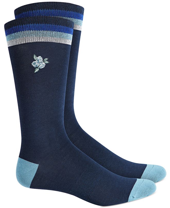 Bar III Men's Embroidered Floral Socks, Created for Macy's & Reviews