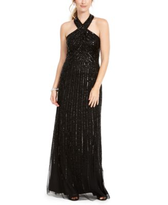 adrianna papell petite beaded gown