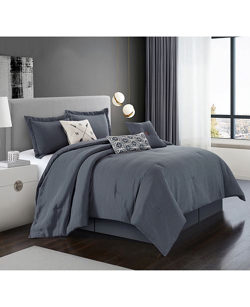 7 Piece Bed In A Bag Cal King Comforter Set Light Grey Sheet Set Grey Walmart Com Walmart Com