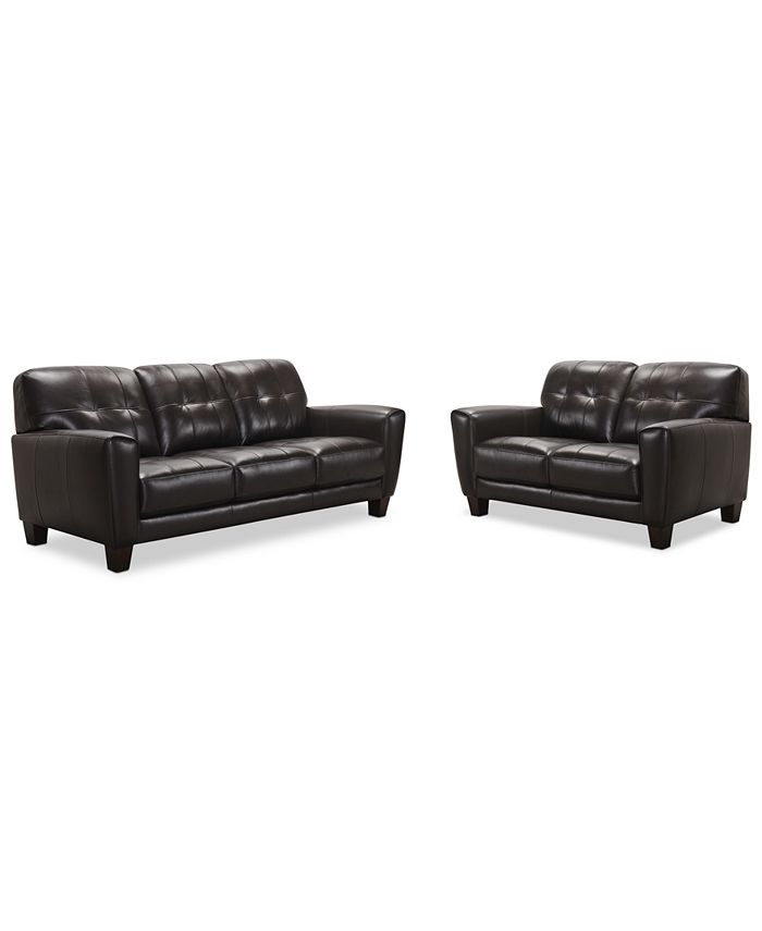 Furniture Kaleb 84 Tufted Leather Sofa And 61 Loveseat Set Created For Macy S Reviews Furniture Macy S On the market for a leather sofa and loveseat?