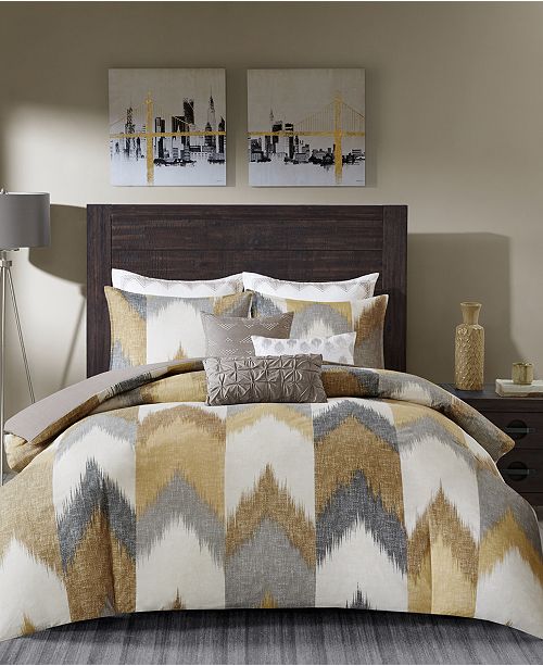 Ink Ivy Alpine King Cal King Cotton Printed Comforter Mini Set Yellow Reviews Comforters Fashion Bed Bath Macy S