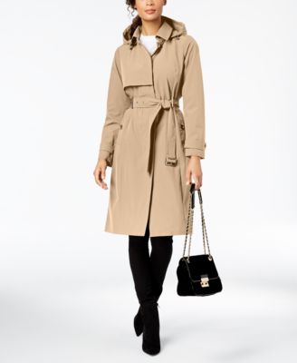 Michael Kors Belted Hooded Trench Coat 