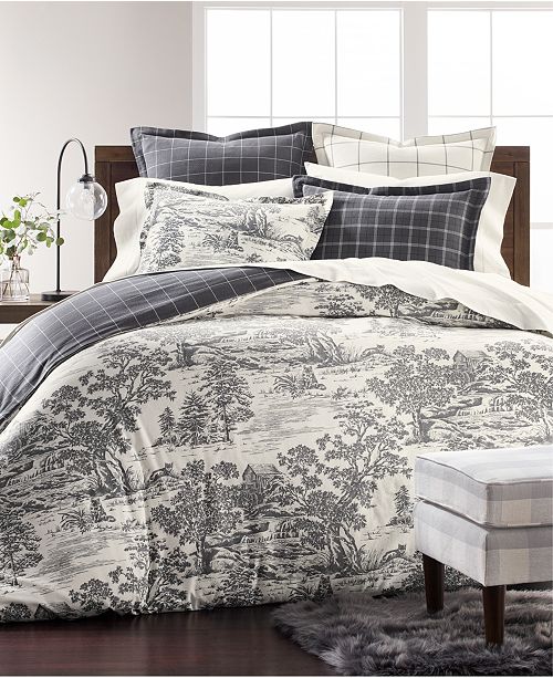 Martha Stewart Collection Fox Toile Flannel Bedding Collection Created For Macy S Reviews Bedding Collections Bed Bath Macy S