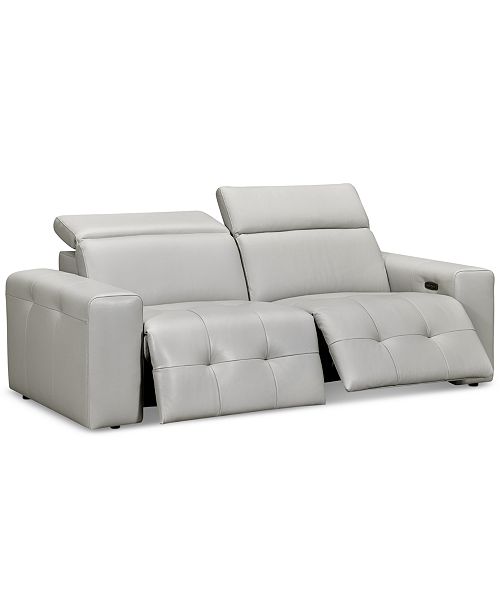 Furniture Haigan 2 Pc Leather Sectional Sofa With 2 Power Recliners Created For Macy S Reviews Furniture Macy S