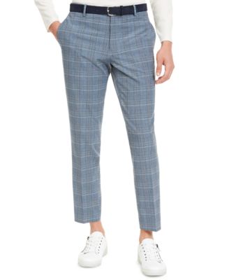 skinny fit plaid pants mens