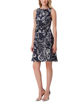 tahari midi fit & flare dress