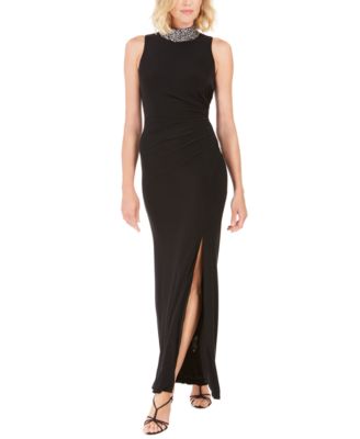 vince camuto beaded neck ball gown