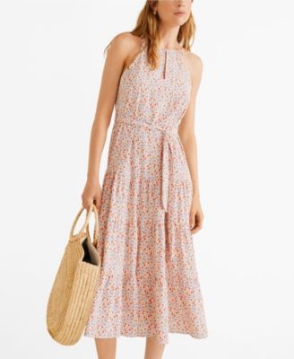 mango ruched detail dress