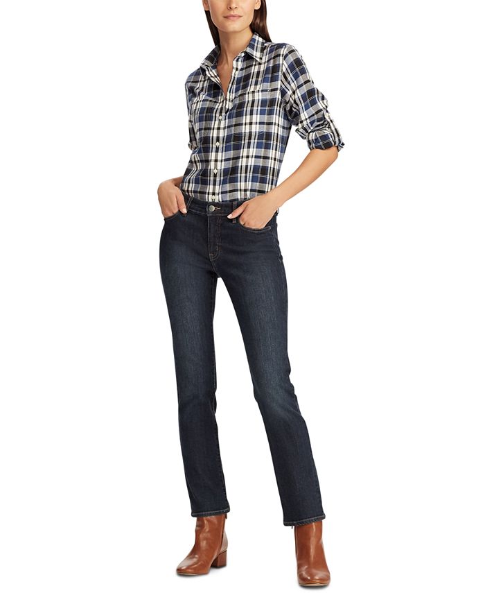 Lauren Ralph Lauren PlaidPrint Cotton Twill RollTab Shirt, Regular