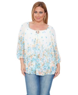 macys plus size white blouses