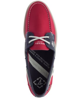 red sperry boat shoes