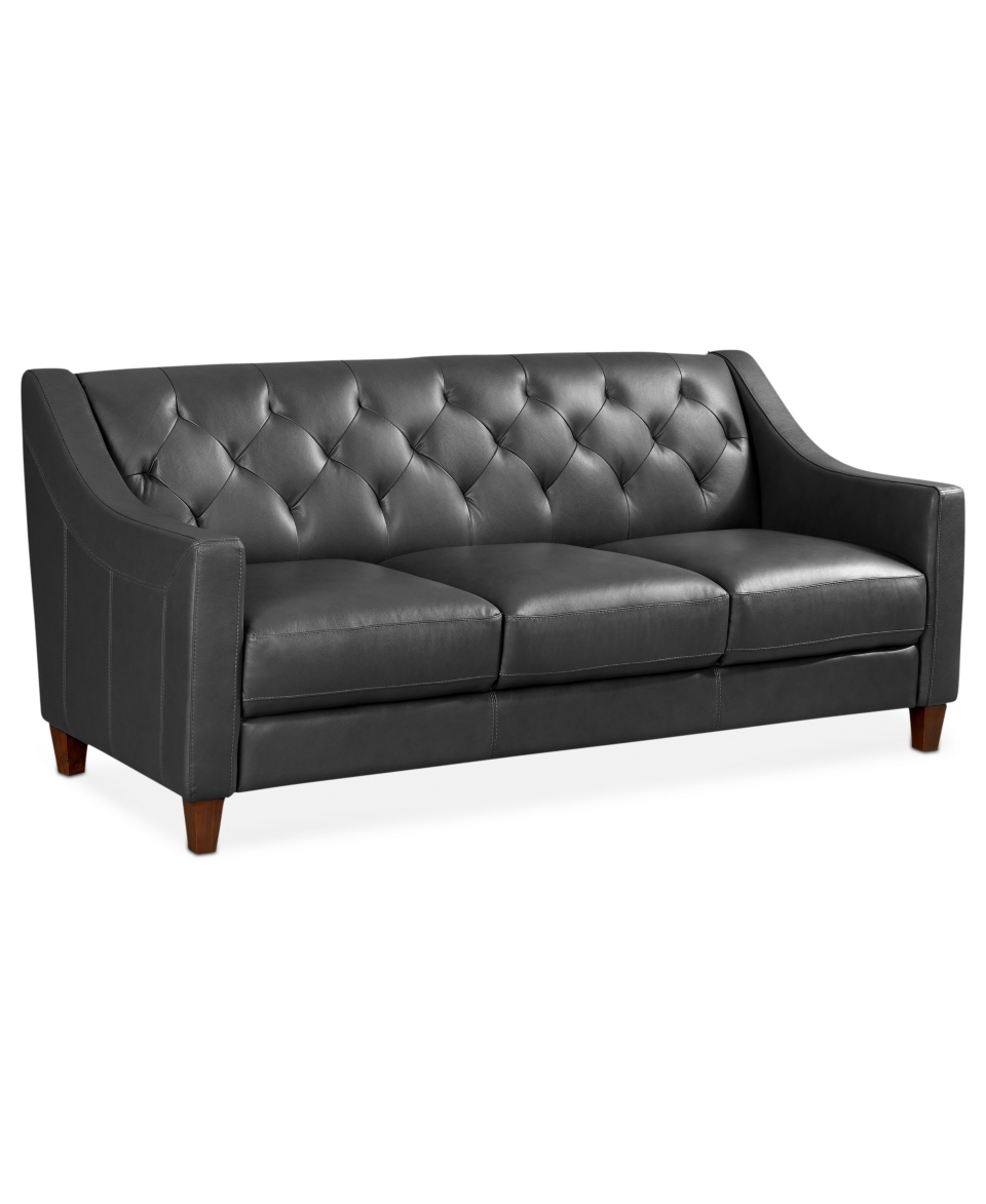 Claudia II Leather Sofa, 76W x 35D x 33H