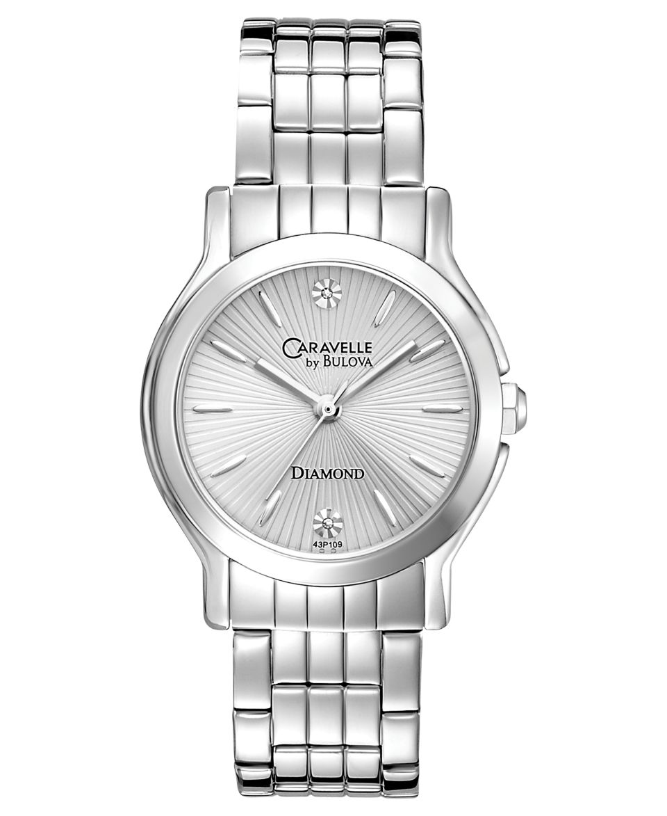 Caravelle New York by Bulova Watch, Womens Diamond Accent Stainless Steel Bracelet 31mm 43P109   Watches   Jewelry & Watches