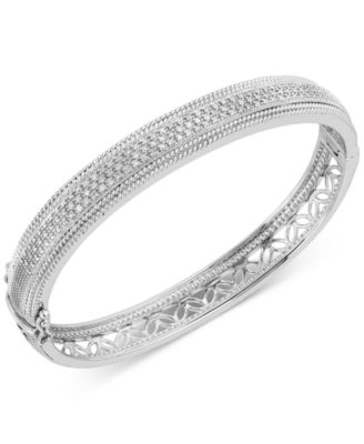 Macy's Diamond Bangle Bracelet (3/8 Ct. T.w.) In Sterling Silver ...