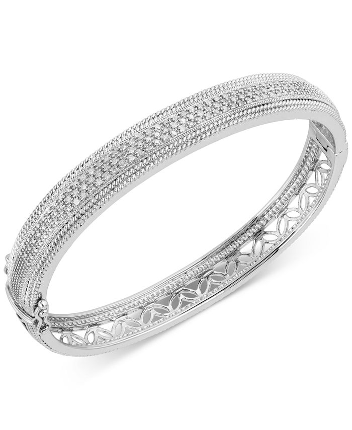 Macy's Diamond Bangle Bracelet (3/8 ct. t.w.) in Sterling Silver ...