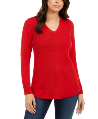 macys womens red sweaters