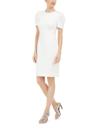 Calvin Klein Puff-Shoulder Sheath Dress 