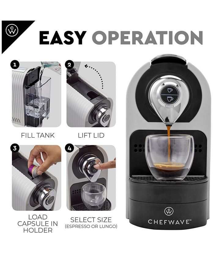 ChefWave Kava Mini Espresso Machine for Nespresso Compatible Capsule