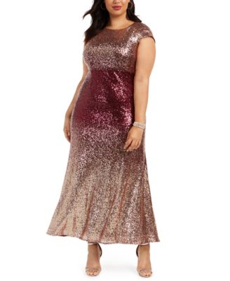 plus size ombre sequin dress