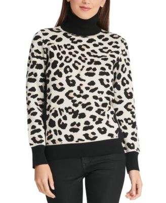 dkny leopard turtleneck