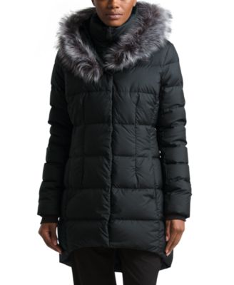 north face womens coat fur hood