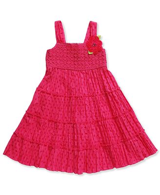 Sweet Heart Rose Girls Dress, Little Girls Crochet-Work Polka-Dot ...