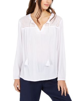 macys charter club linen tops