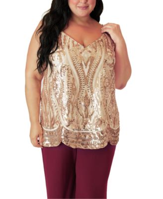 plus size rose gold sequin top