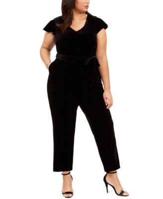 macys velvet jumpsuit