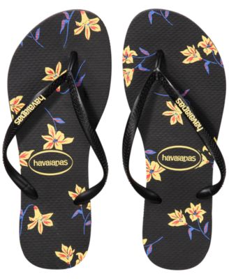 Slim Floral Flip-Flop Sandals 